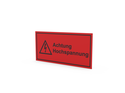 Cartello magnetico di avvertimento "Achtung Hochspannung"